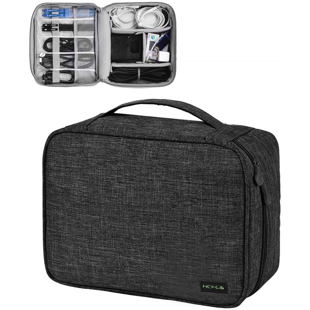 Cavo Da Viaggio Sacchetto Dellorganizzatore Elettronica Accessori Organizzatore Borsa Universale Carry Borsa Da Viaggio Gadget Per Cavi La Banca Di Potere Unit Usb Caricatore Di Disco Rigido (nero)  - Foto 1