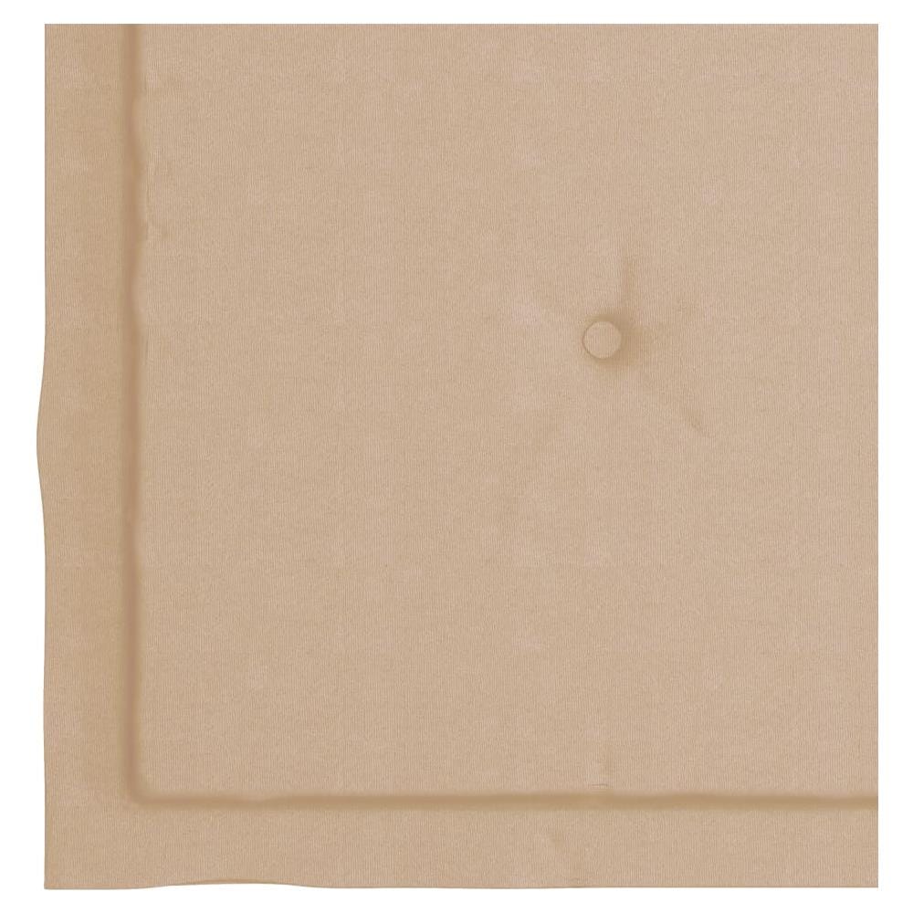 Sedia A Dondolo Con Cuscino Beige In Massello Di Teak - Foto 8