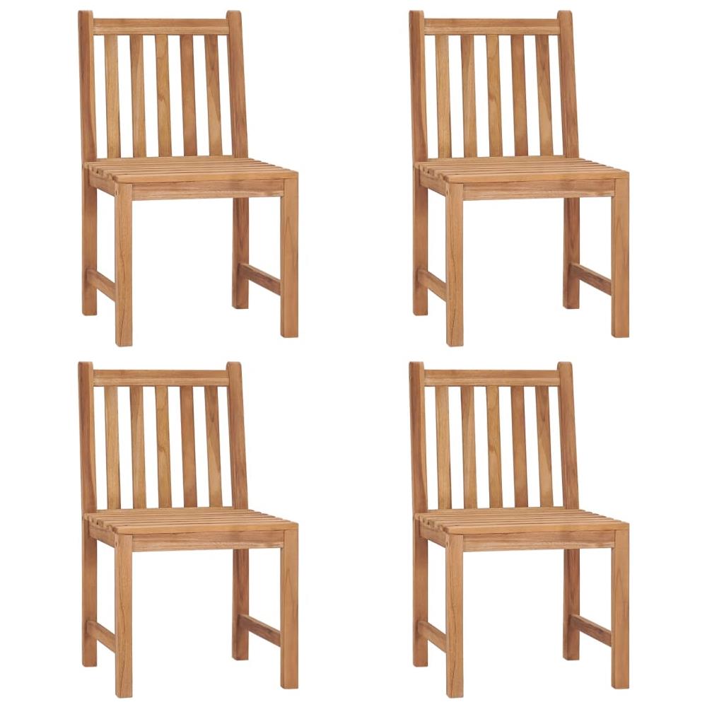 Sedie da Giardino 4 pz con Cuscini in Legno Massello di Teak - Foto 3