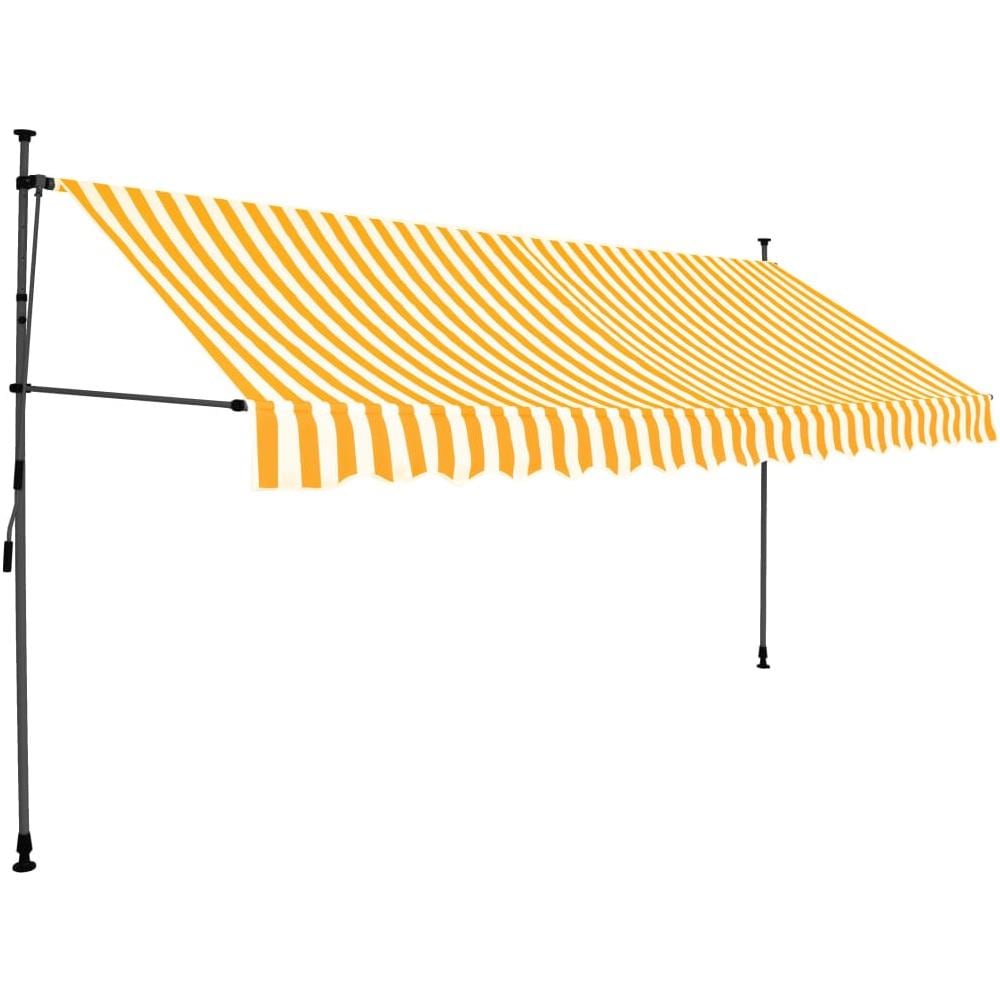 Tenda da Sole Retrattile Manuale LED 350 cm Bianca e Arancione - Foto 3