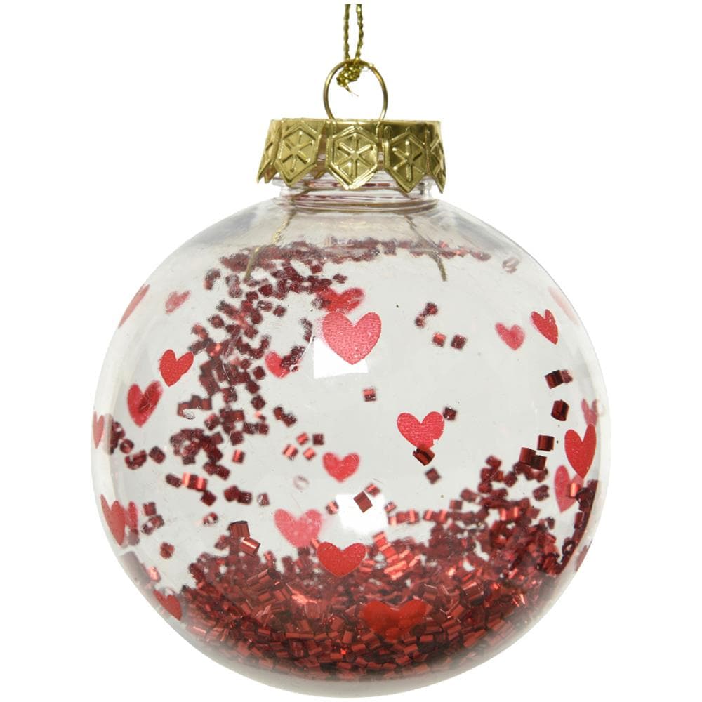 Kaemingk B. v. - Pallina Di Natale Trasparente Con Cuori E Coriandoli - Foto 1