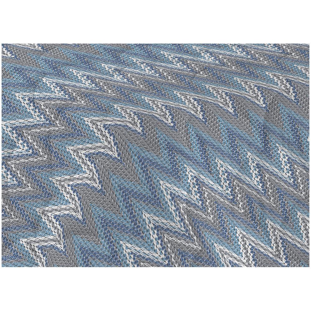 Trapuntino Piumino Estivo Pensieri Delicati Disegno Spinato Zig Zag Singolo Azzurro - Foto 6