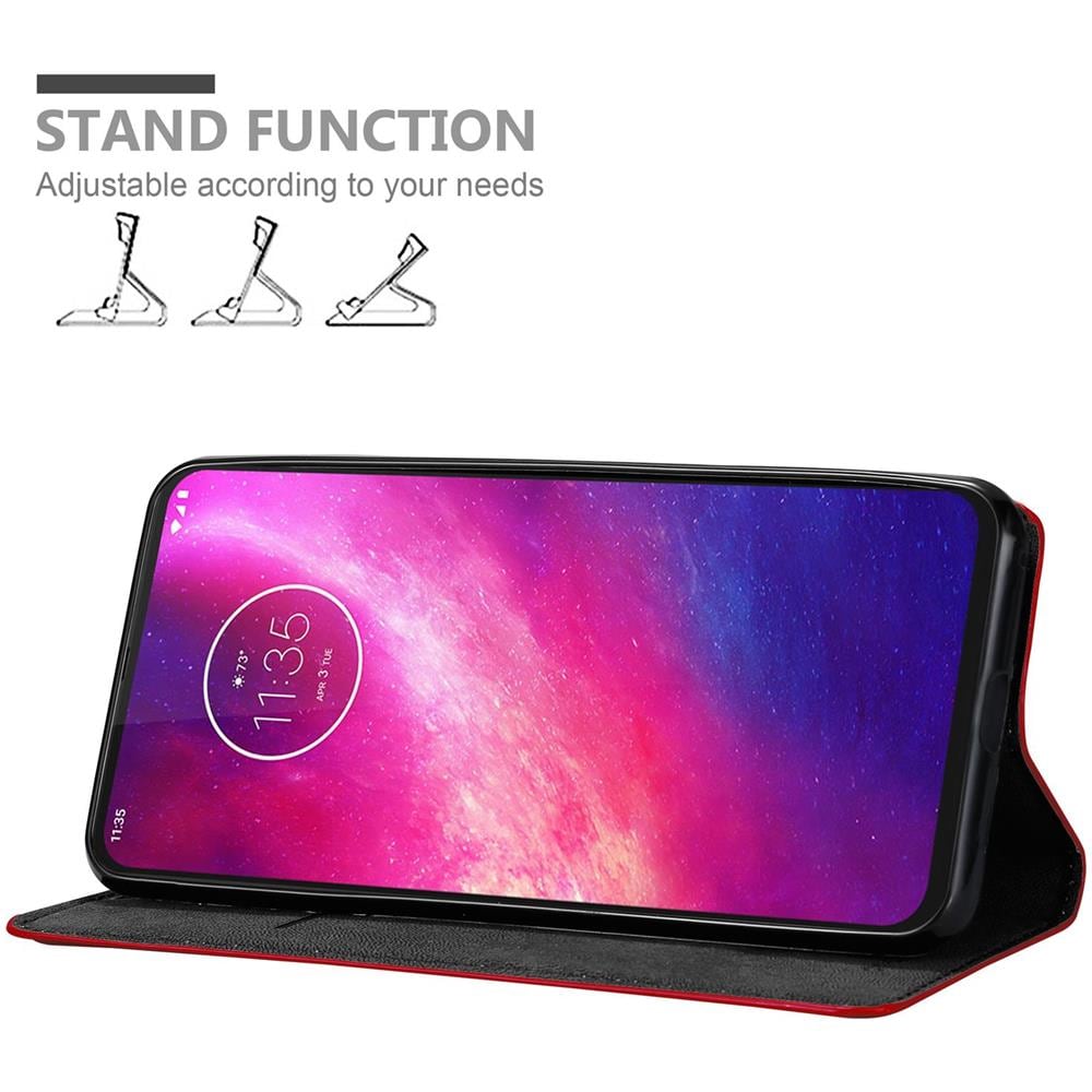 Custodia Compatibile Con Motorola One Hyper In Rosso Mela - Coperchio Protettiva Con Chiusura Magnetica, Funzione Stand E Tasca Per Le Carte - Foto 2