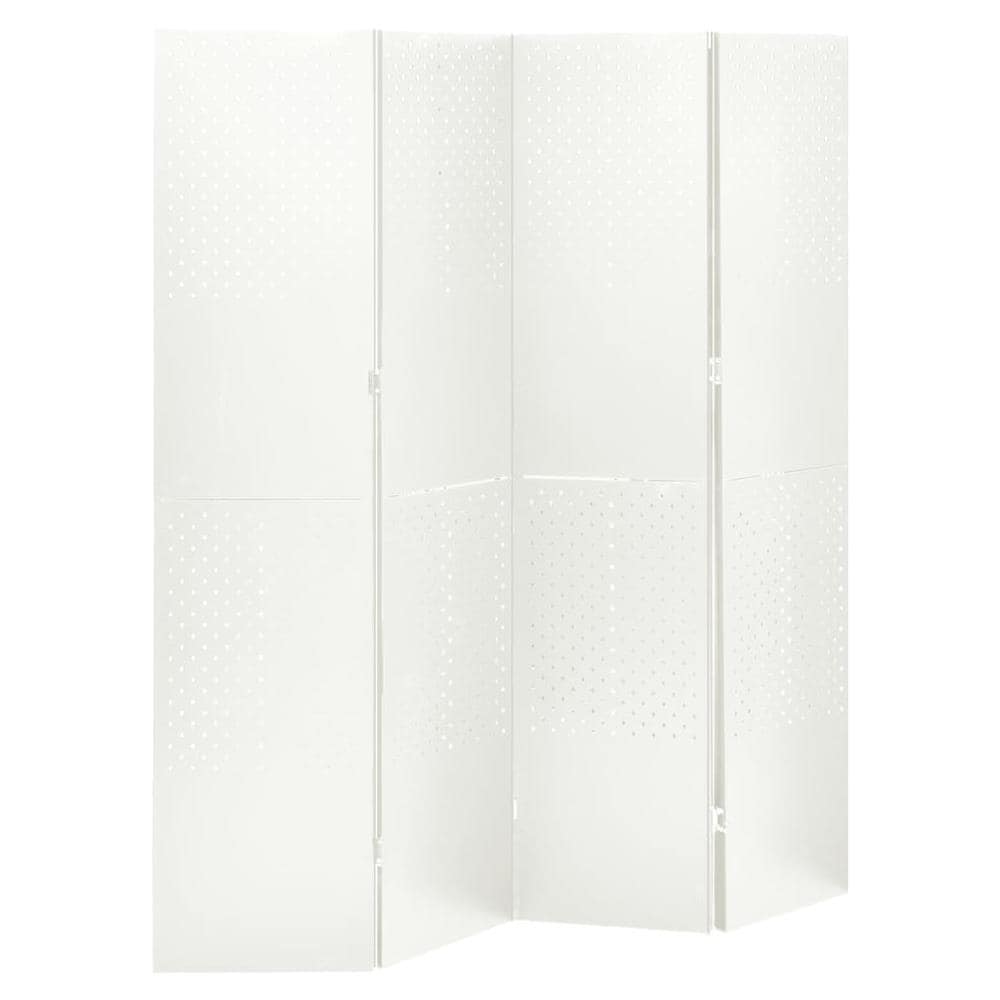 Paravento A 4 Pannelli 2 Pz Bianco 160x180 Cm In Acciaio - Foto 2