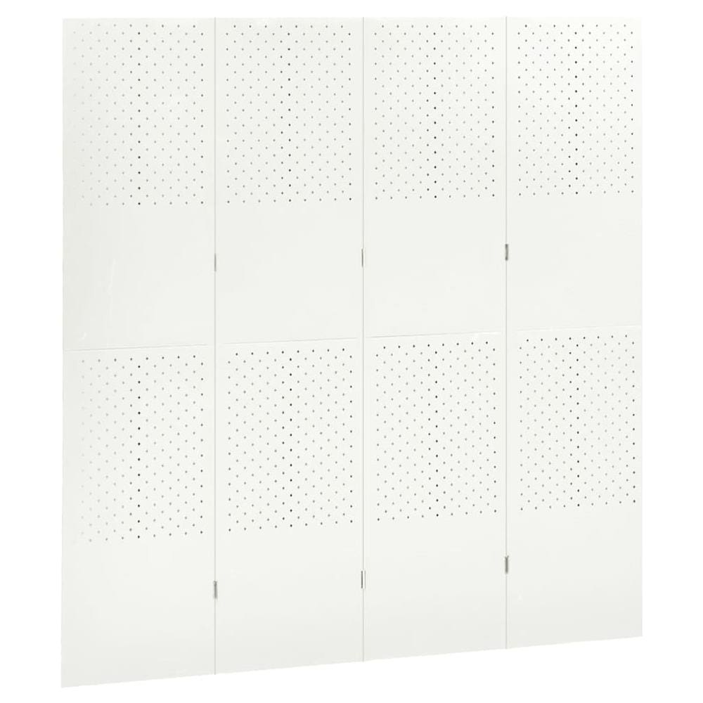 Paravento A 4 Pannelli 2 Pz Bianco 160x180 Cm In Acciaio - Foto 3