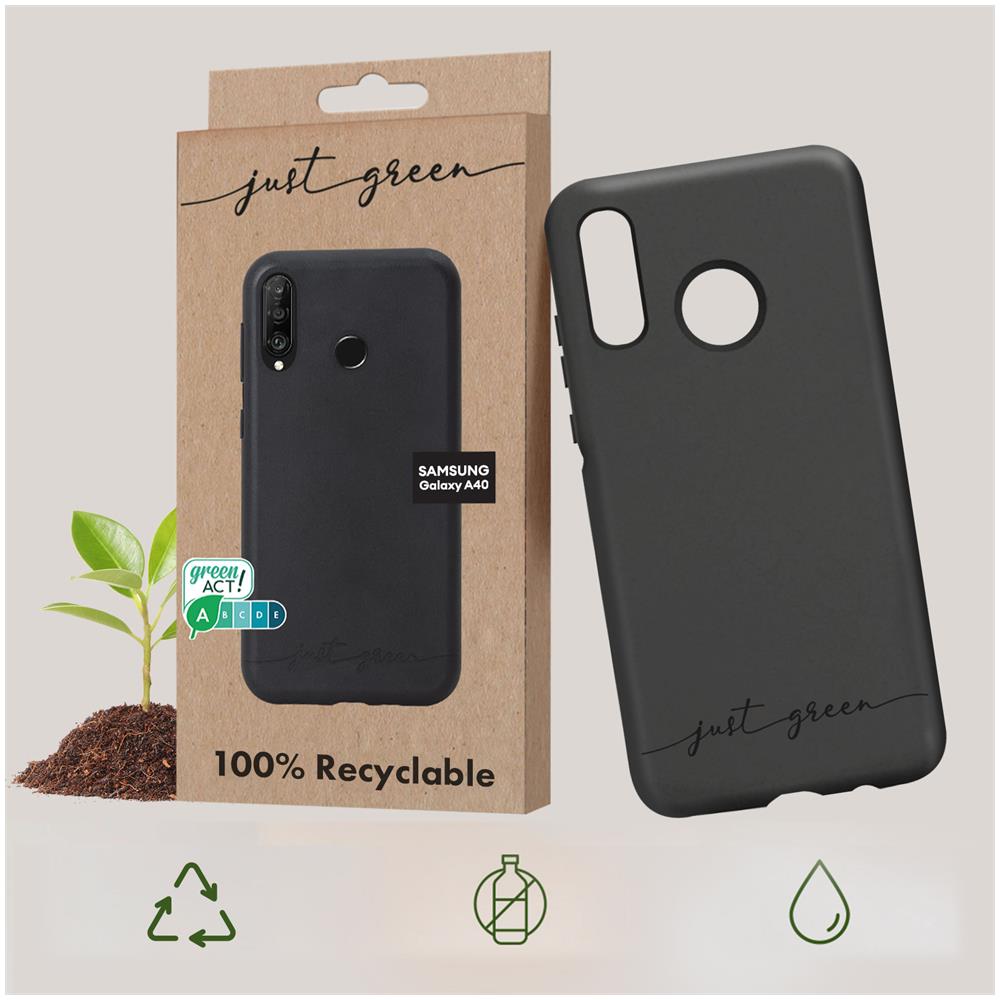 Cover Biodegradabile Per Samsung Galaxy A40 Just Green Nera - Foto 6