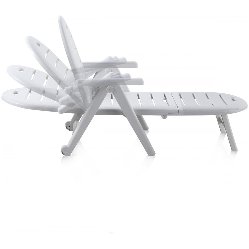 Set Di 2 Lettini Prendisole In Plastica Riciclata Grigio Bianco Caiman - Foto 3