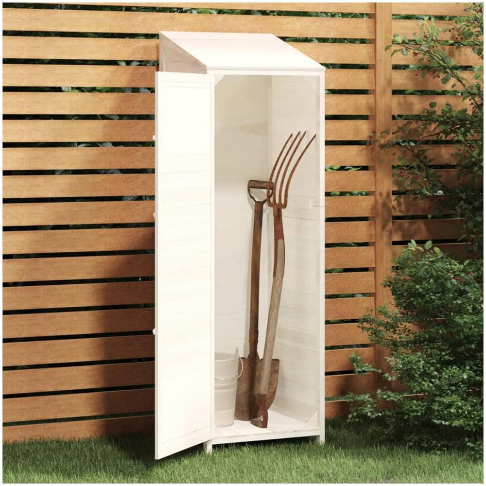 Capanno Da Giardino Bianco 55x52x174,5 Cm Legno Massello Abete - Foto 3