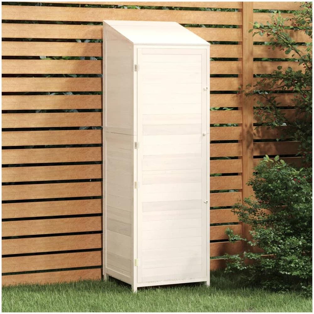 Capanno Da Giardino Bianco 55x52x174,5 Cm Legno Massello Abete - Foto 1
