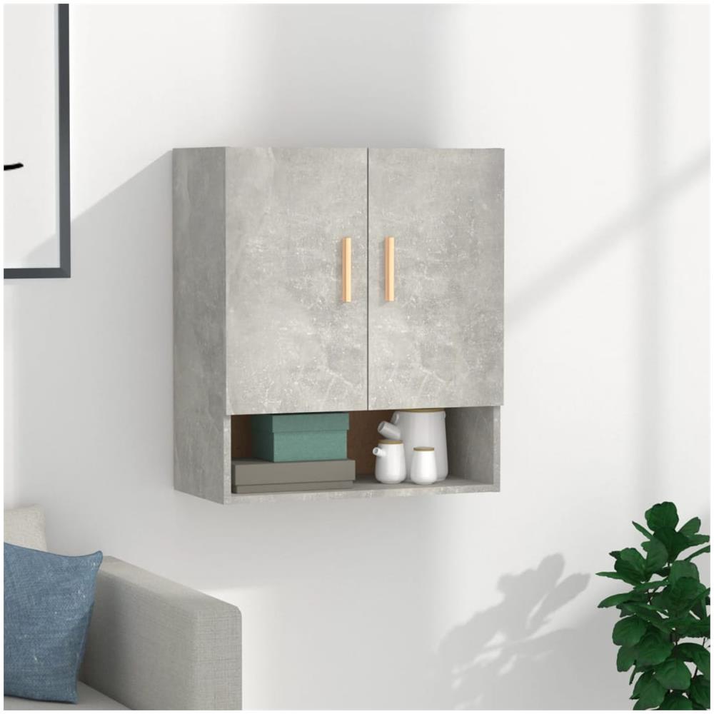 Armadietto A Muro Grigio Cemento 60x31x70 Cm Legno Multistrato - Foto 1