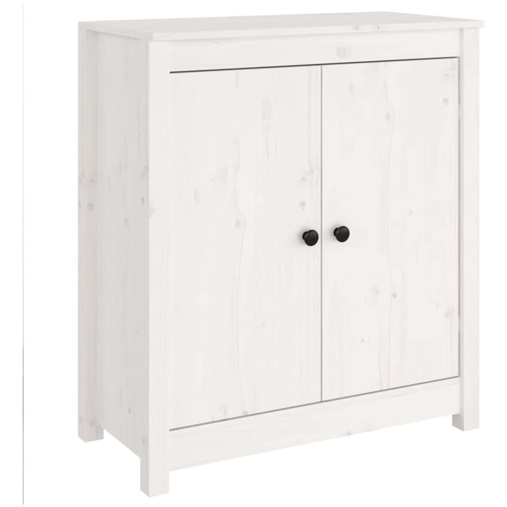 Credenza Bianca 70x35x80 cm in Legno Massello di Pino - Foto 2