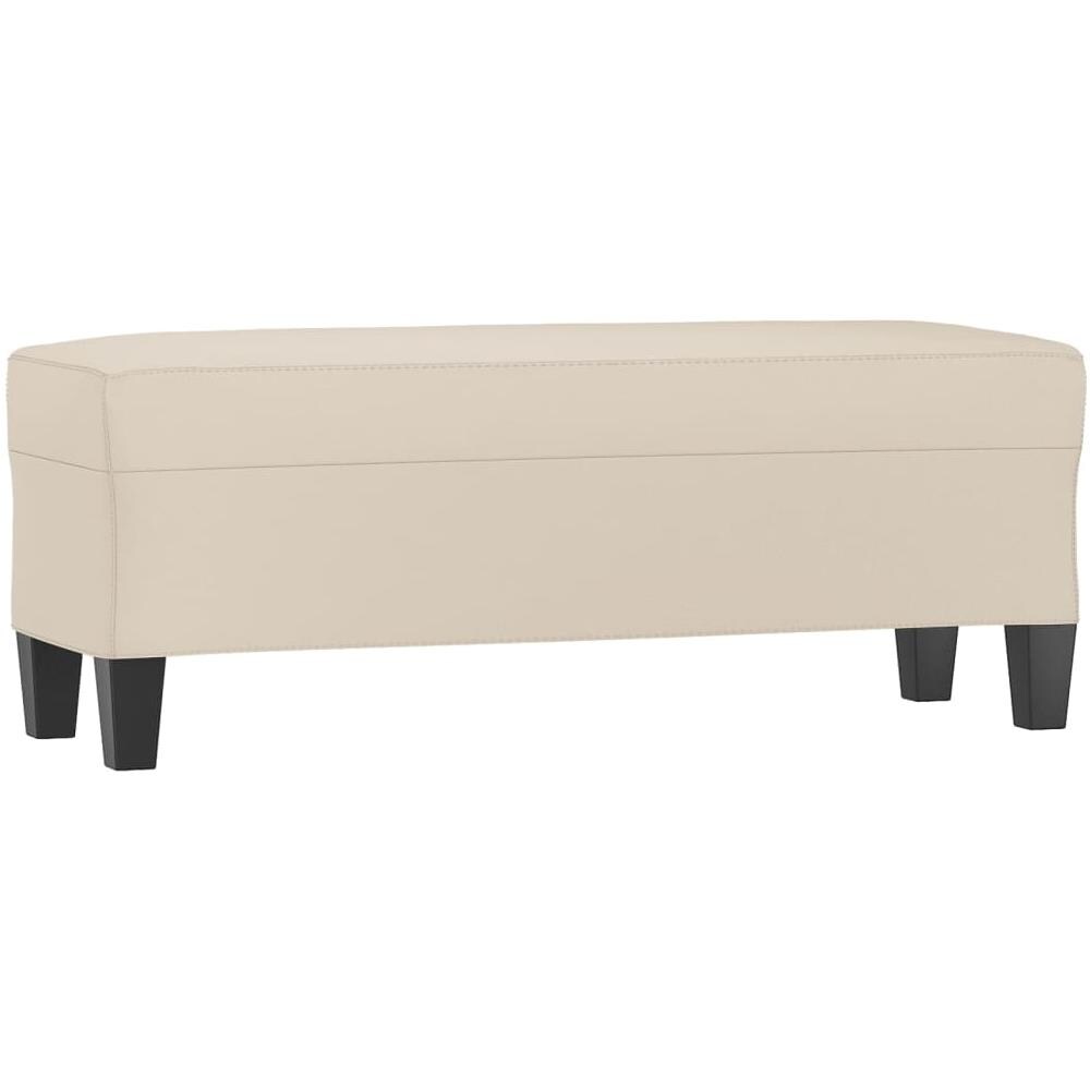 Panca Crema 100x35x41 Cm In Microfibra - Foto 2