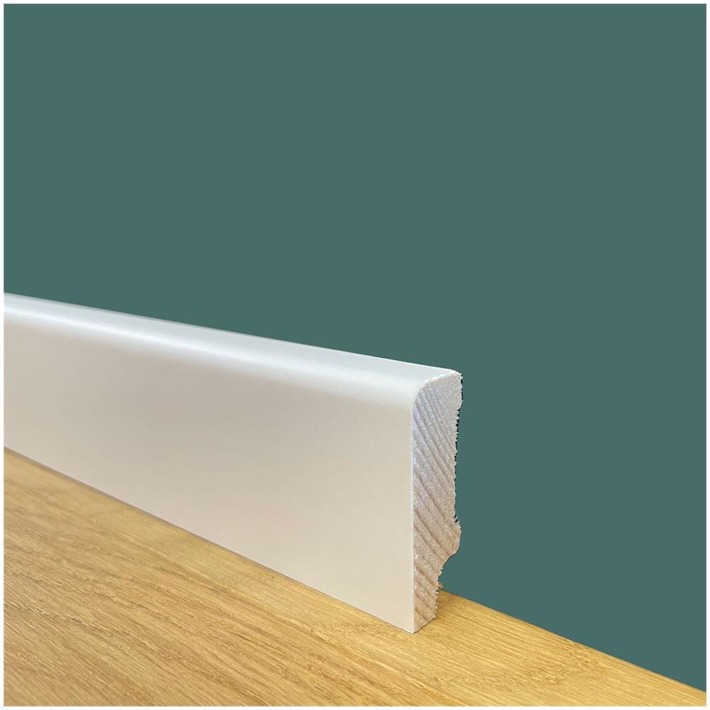 Battiscopa Zoccolino In Legno Massello Di Abete 40x12 Squadrato Bianco - Foto 1