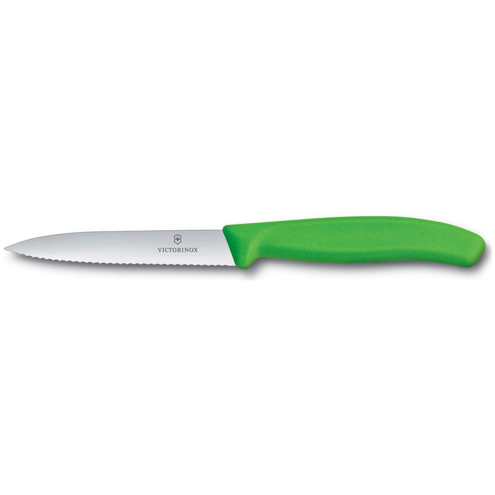 Coltello Spelucchino Verde Lama Dentata Cm 8 - Foto 1
