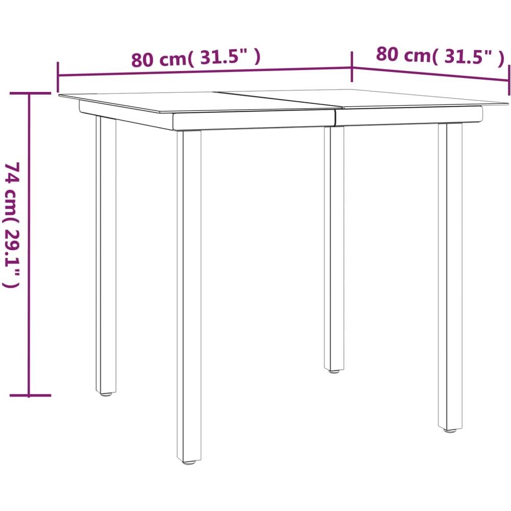 Set Da Pranzo Da Giardino 5 Pz Nero In Acciaio E Textilene - Foto 6