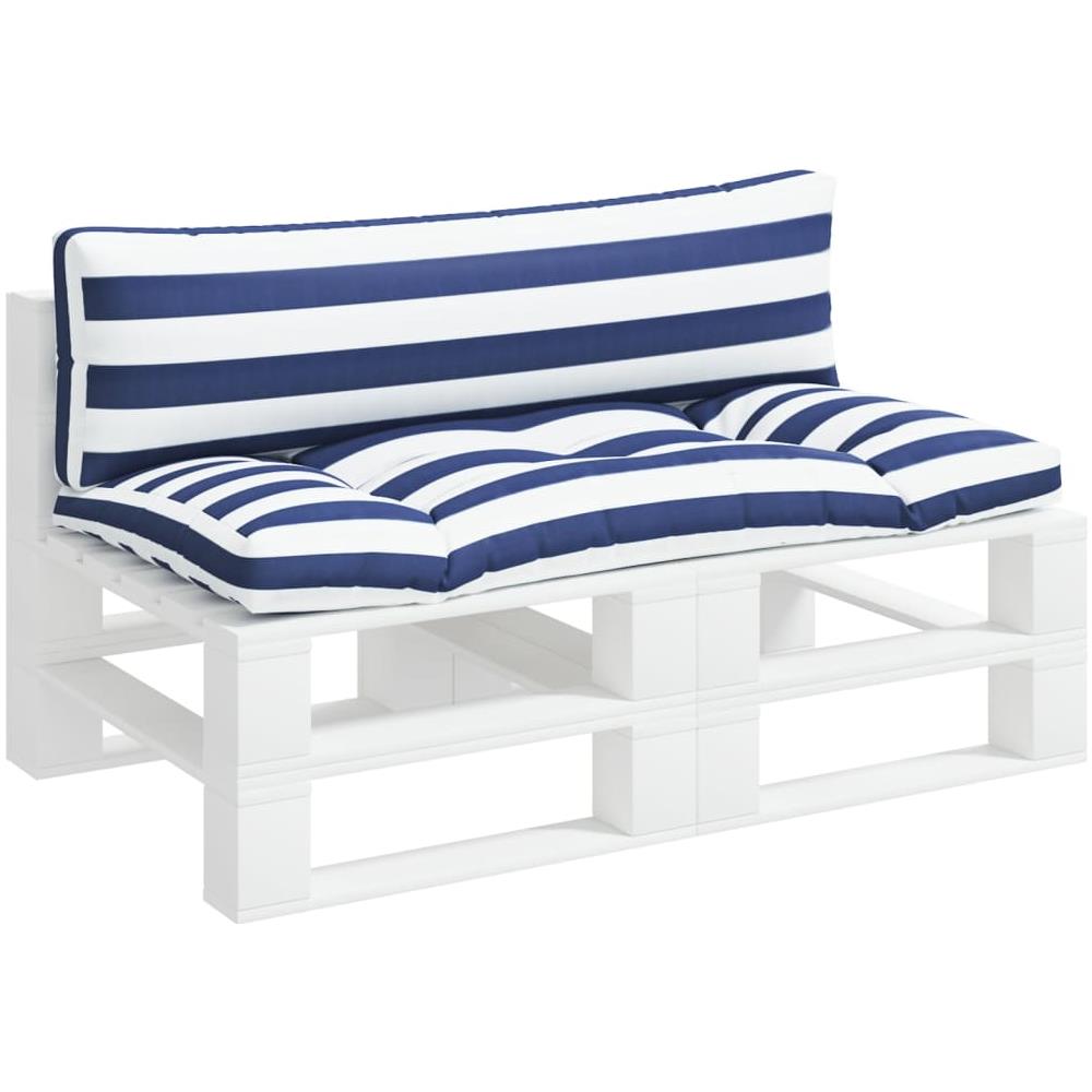 Cuscini Per Pallet 2 Pz Strisce Blu E Bianche Tessuto Oxford - Foto 3
