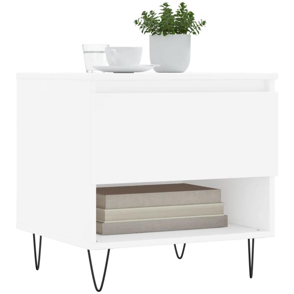 Tavolini Salotto 2 Pz Bianchi 50x46x50 Cm In Legno Multistrato - Foto 3