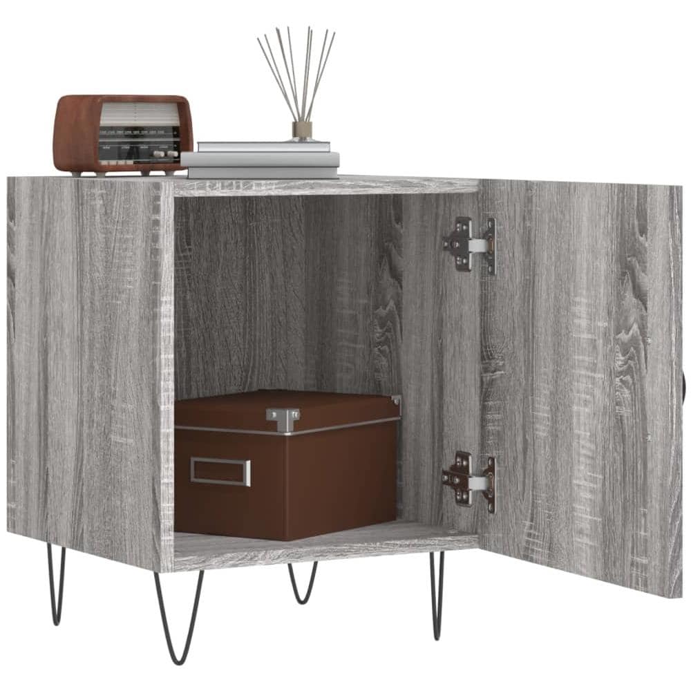 Comodino Grigio Sonoma 40x40x50 Cm In Legno Multistrato - Foto 3