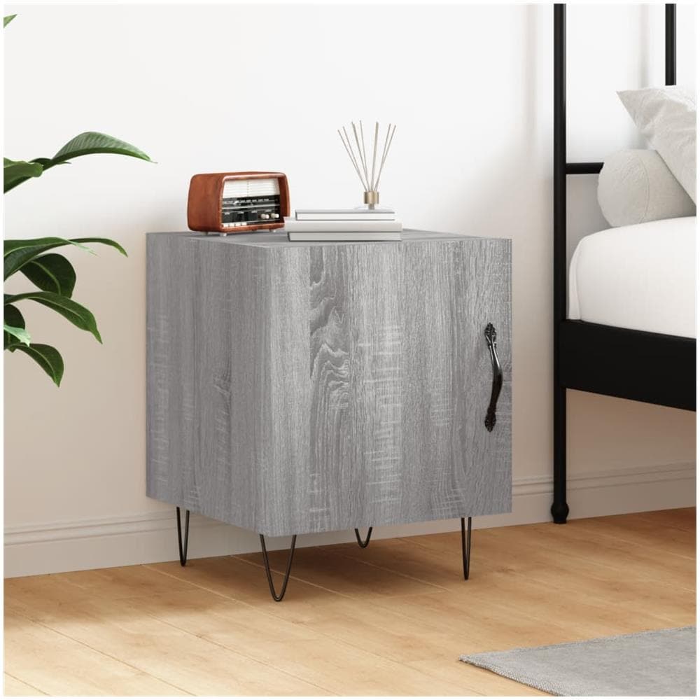 Comodino Grigio Sonoma 40x40x50 Cm In Legno Multistrato - Foto 1