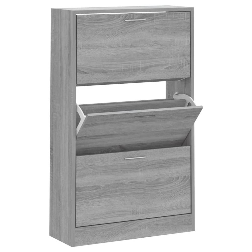 Scarpiera Grigio Sonoma 63x24x103 Cm In Legno Multistrato - Foto 2