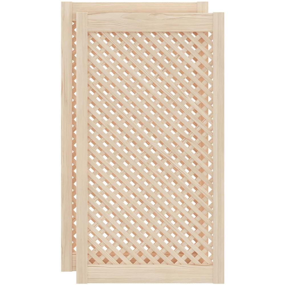 Ante Con Design A Reticolo 2 Pz 49,5x99 Cm In Legno Di Pino - Foto 2