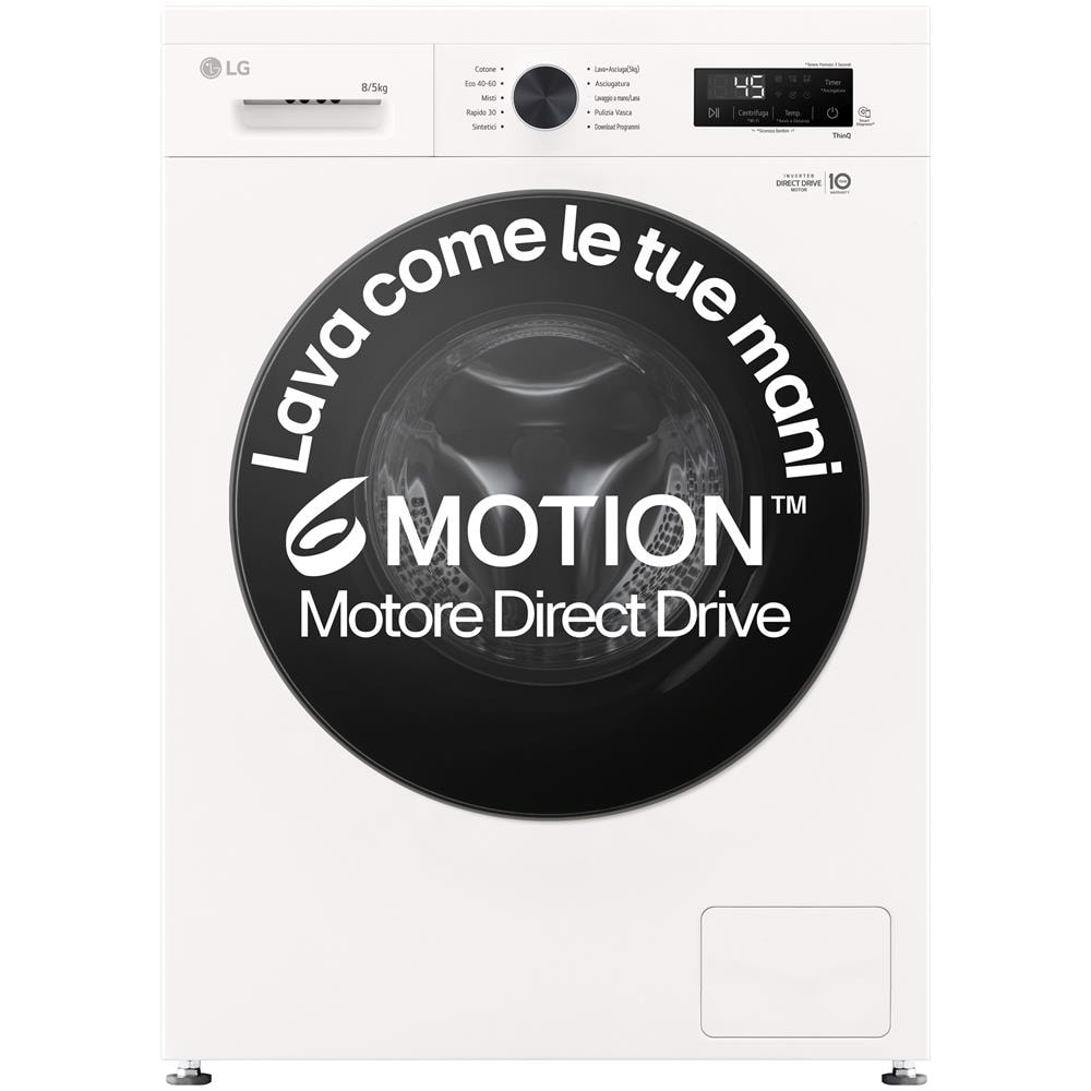 W4NX1085NWB Lavasciuga 8/5kg Serie X1, Classe A /E, 6 Motion Direct Drive, Wi-Fi, 1400 giri, Allergy Care, Bianca - Foto 1