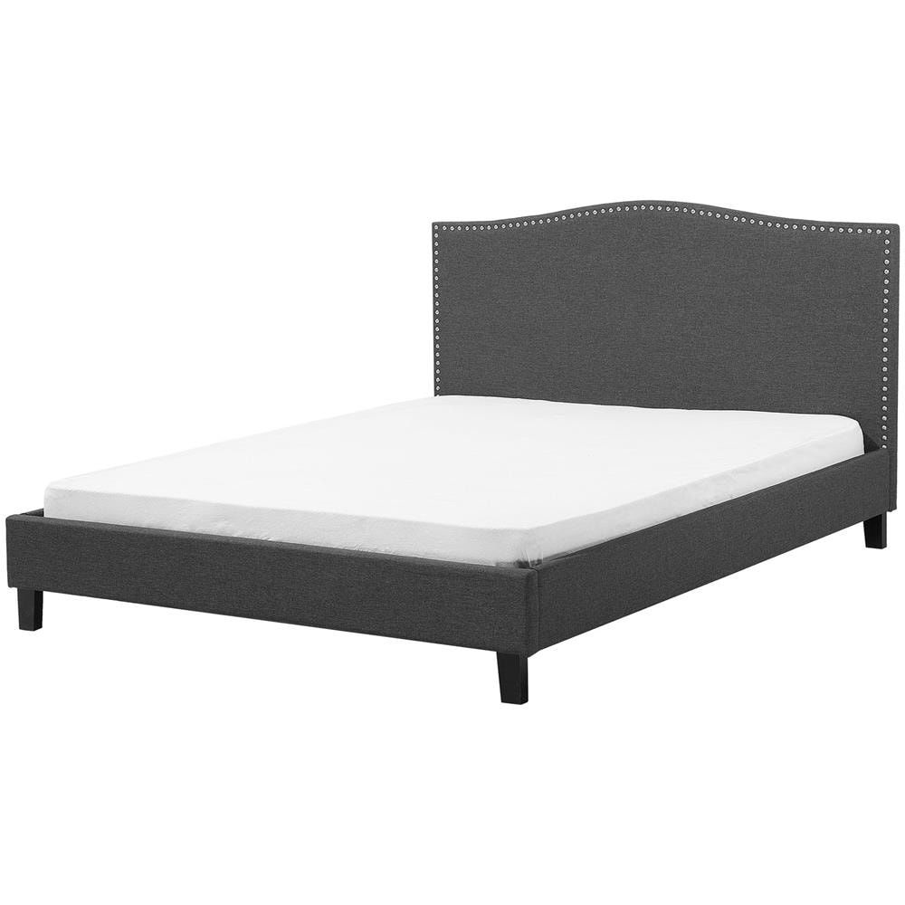 Letto In Tessuto Grigio E Led Bianco 180x200cm Montpellier - Foto 1