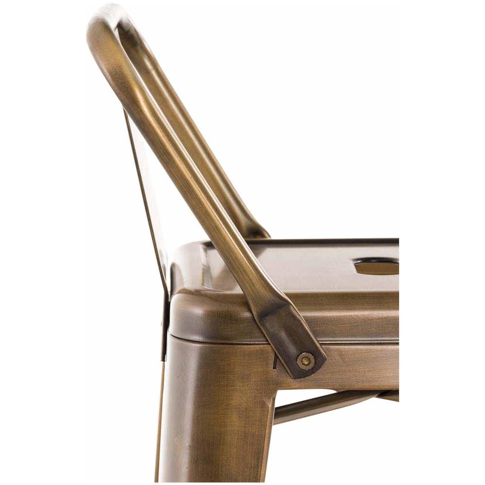 Sgabello Bar in Metallo Mason I Sgabello Alto Bancone Telaio 4 Gambe I Sgabello Industrial, H77CM I Sgabello Pub O Cucina con Schienale Oro - Foto 5