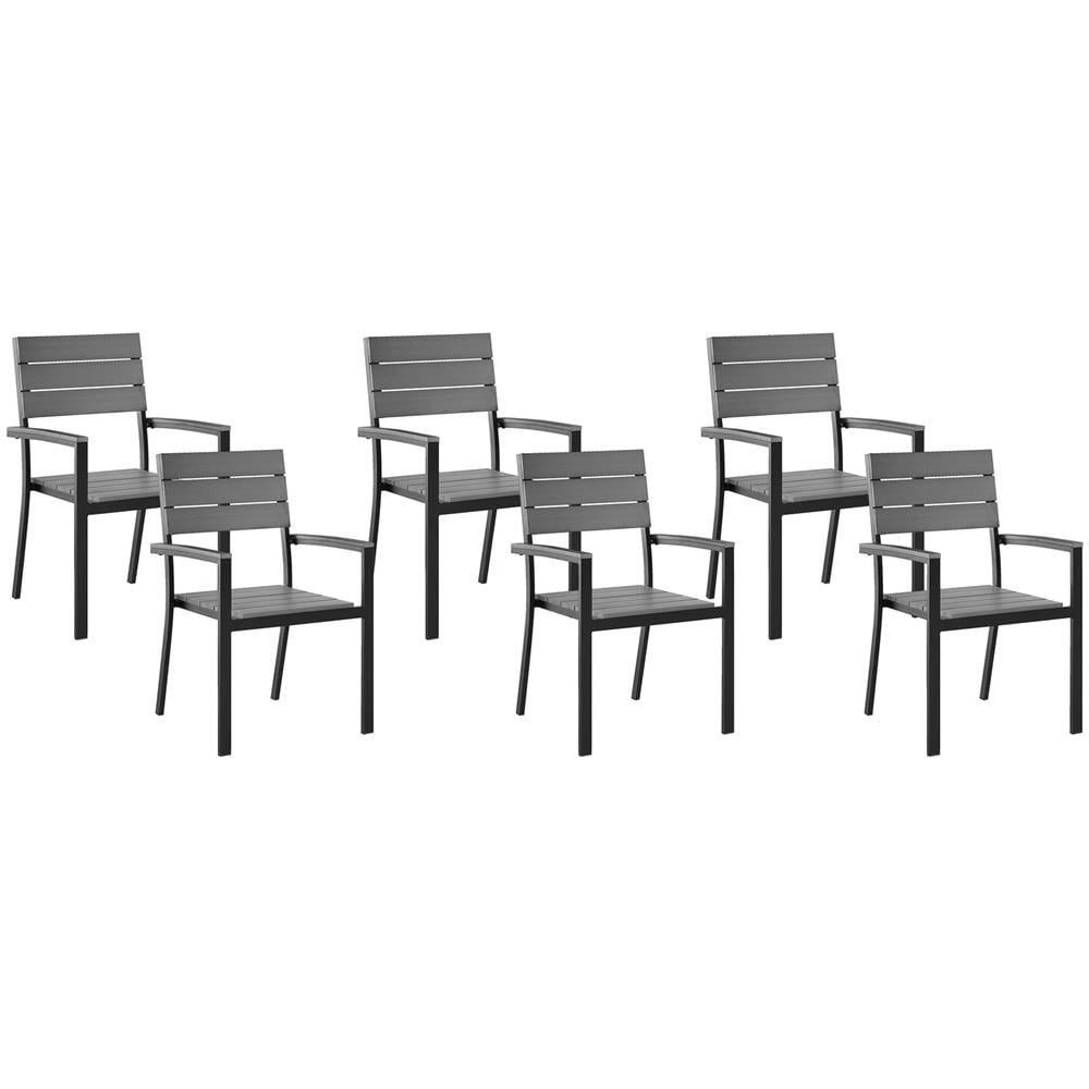 Set 6 Sedie Da Giardino Grigio Como - Foto 1