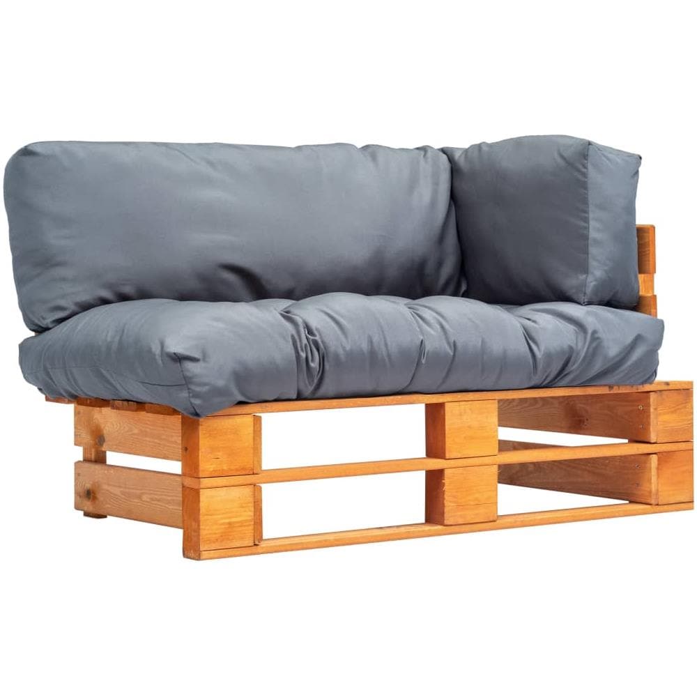 Divano Da Giardino A Pallet Con Cuscini Grigi Legno Pino - Foto 1