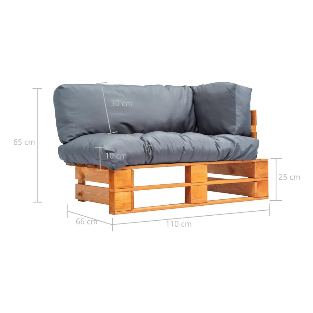 Divano Da Giardino A Pallet Con Cuscini Grigi Legno Pino - Foto 5