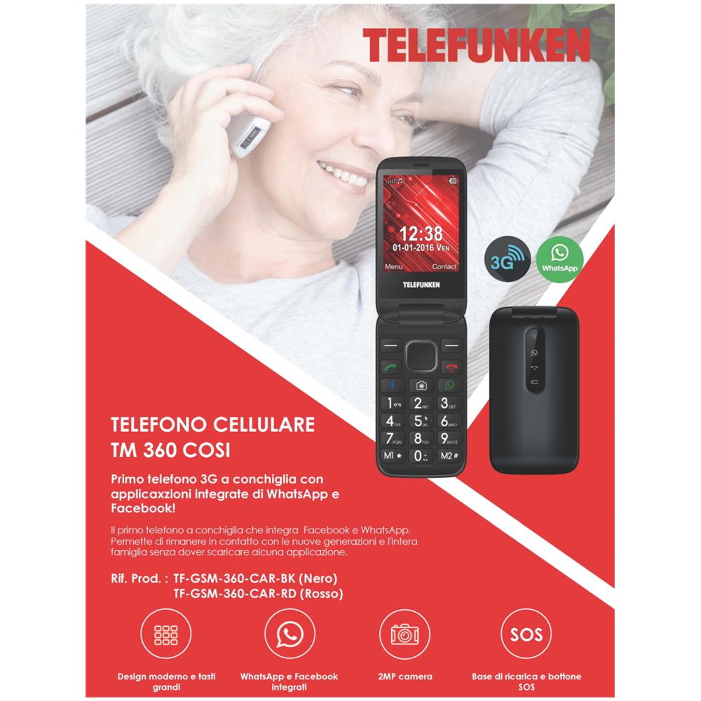 Telefono Tm 360 Nero Con Facebook E Whatsapp - Foto 1