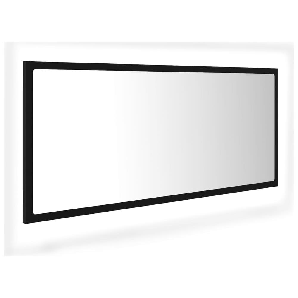 Specchio da Bagno a LED Nero 100x8,5x37 cm in Acrilico - Foto 2