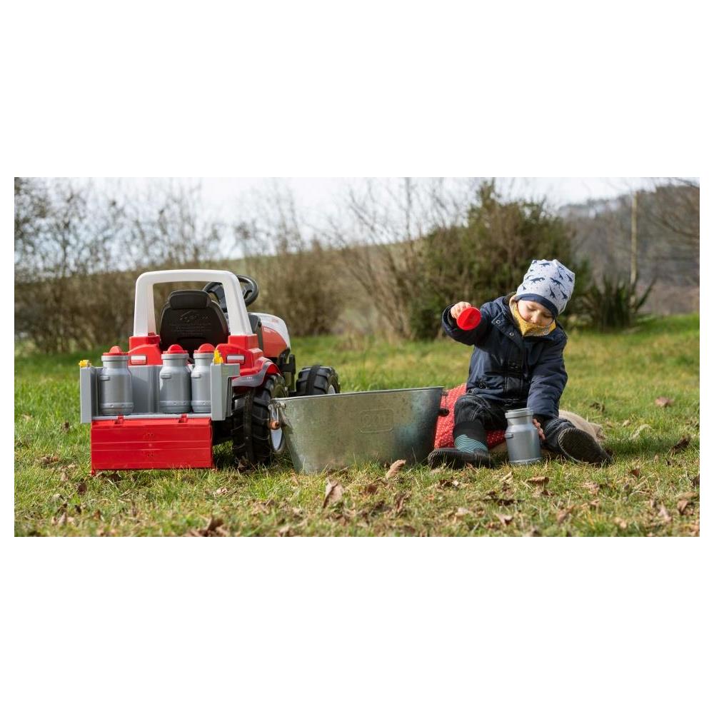 Rimorchio Rollyboxcon Vasetti Di Latte 5 Pezzi Grigio / rosso - Foto 2