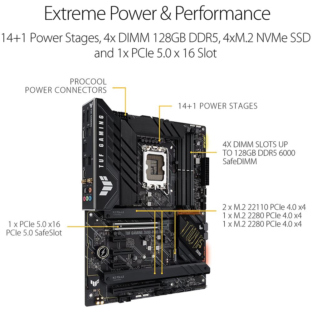 Scheda Madre Tuf Gaming Z690-PLUS Socket LGA1700 Chipset Z690 ATX - Foto 2