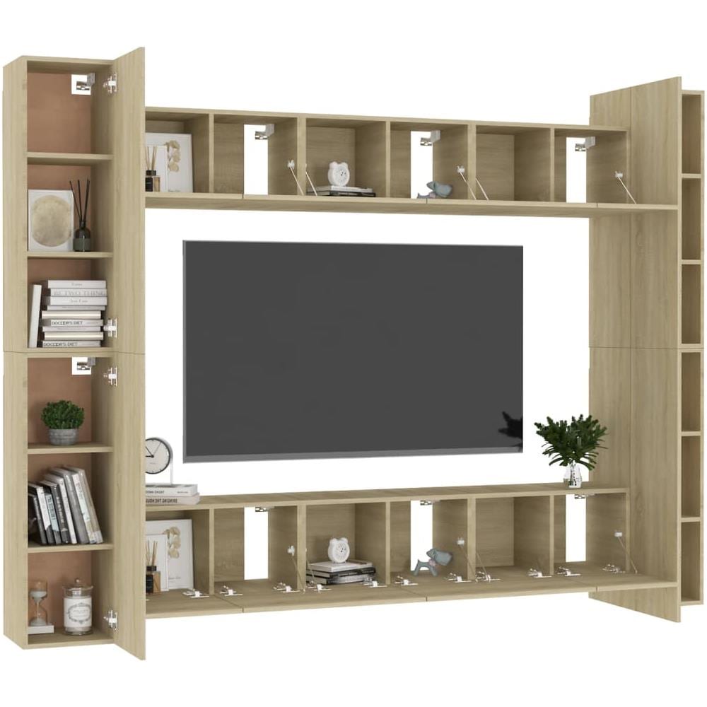 Set di Mobili Porta TV 10 pz Rovere Sonoma in Legno Multistrato - Foto 2