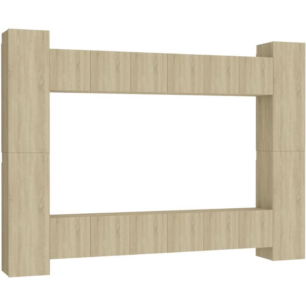 Set di Mobili Porta TV 10 pz Rovere Sonoma in Legno Multistrato - Foto 1