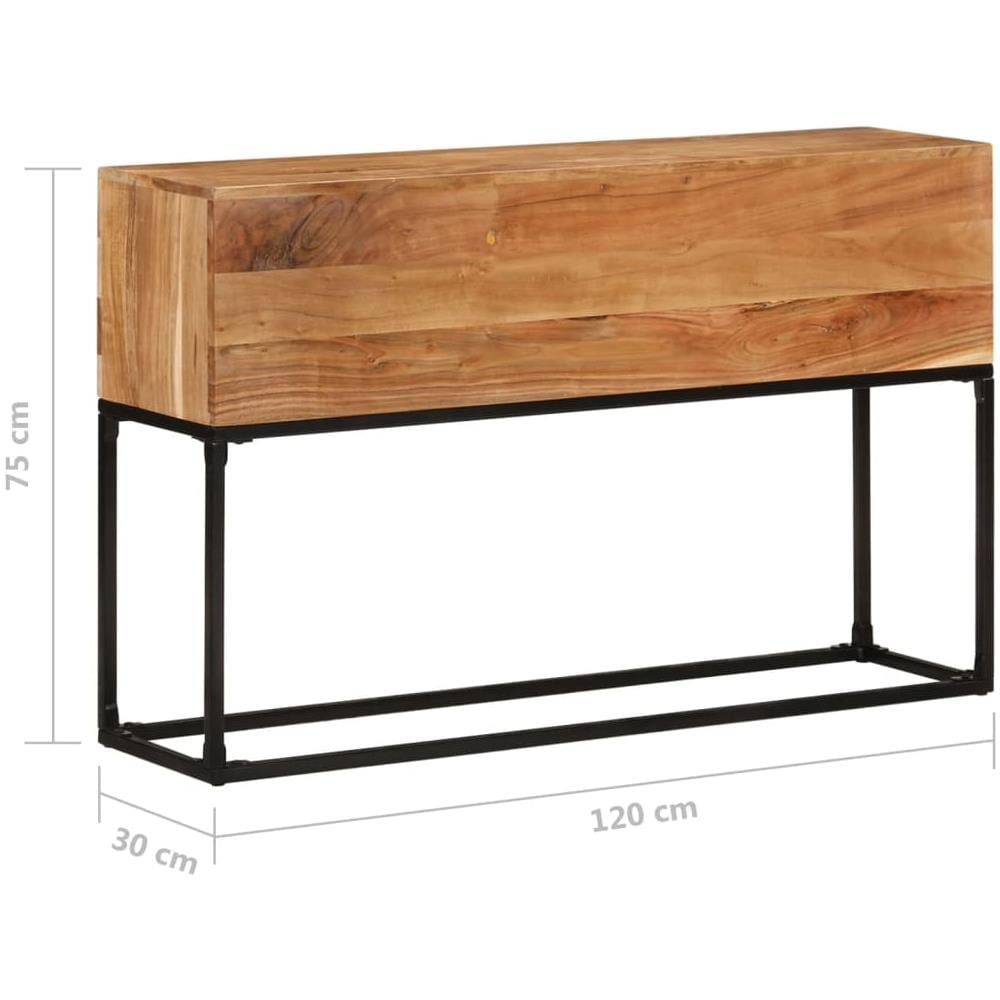 Tavolo Consolle 120x30x75 Cm In Legno Massello Di Acacia - Foto 4