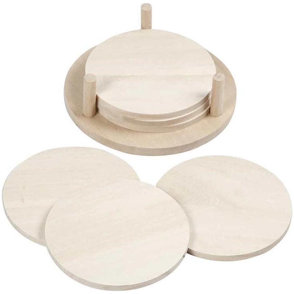 12 Sottobicchieri In Legno Da Personalizzare Ø 9,5 Cm - Foto 1