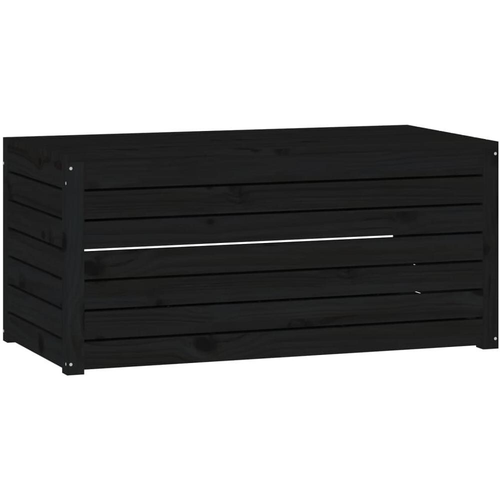 Contenitore Giardino Nero 101x50,5x46,5 Cm Legno Massello Pino - Foto 2