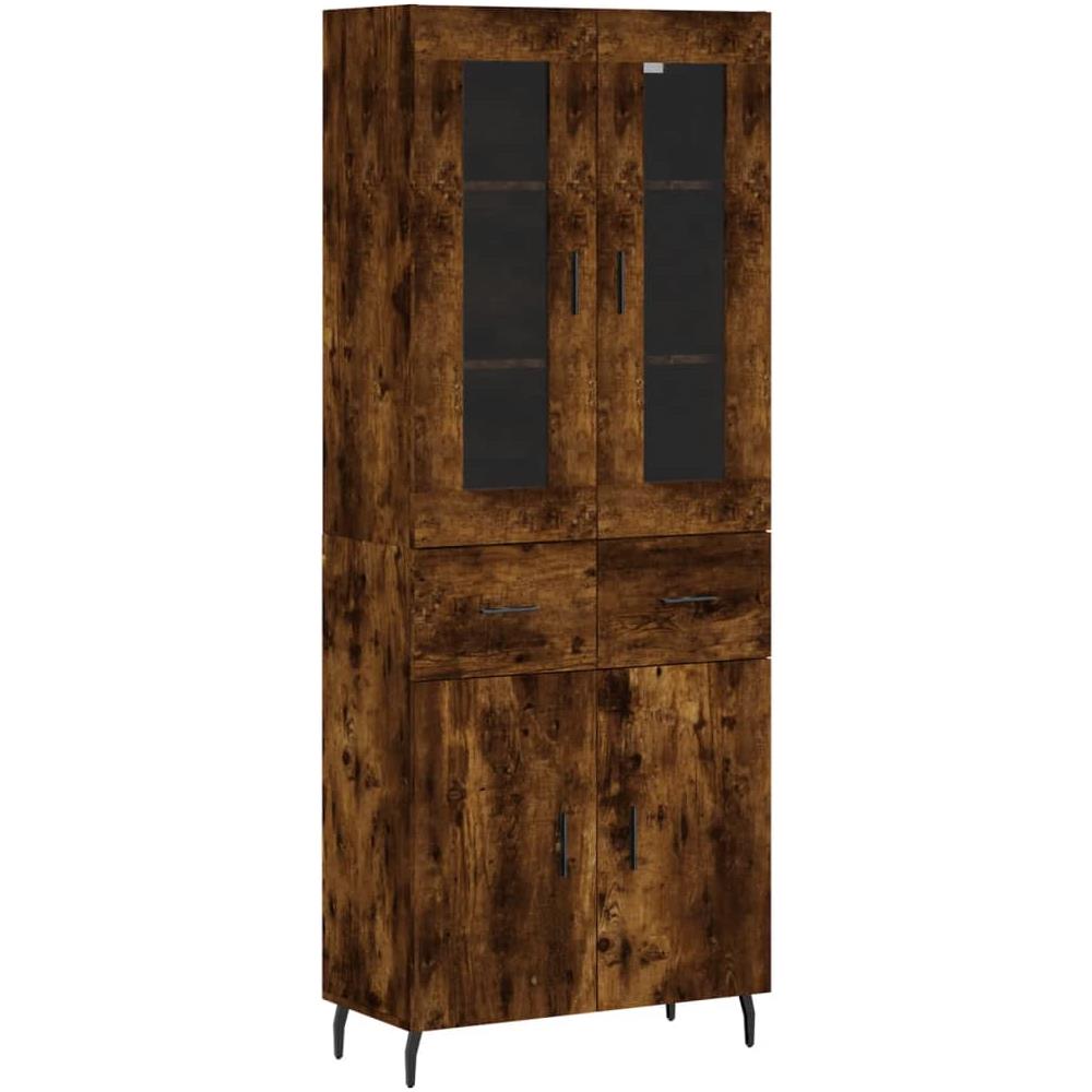 Credenza Rovere Fumo 69,5x34x180 Cm In Legno Multistrato - Foto 2