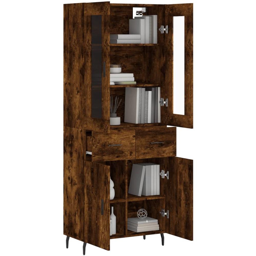 Credenza Rovere Fumo 69,5x34x180 Cm In Legno Multistrato - Foto 3