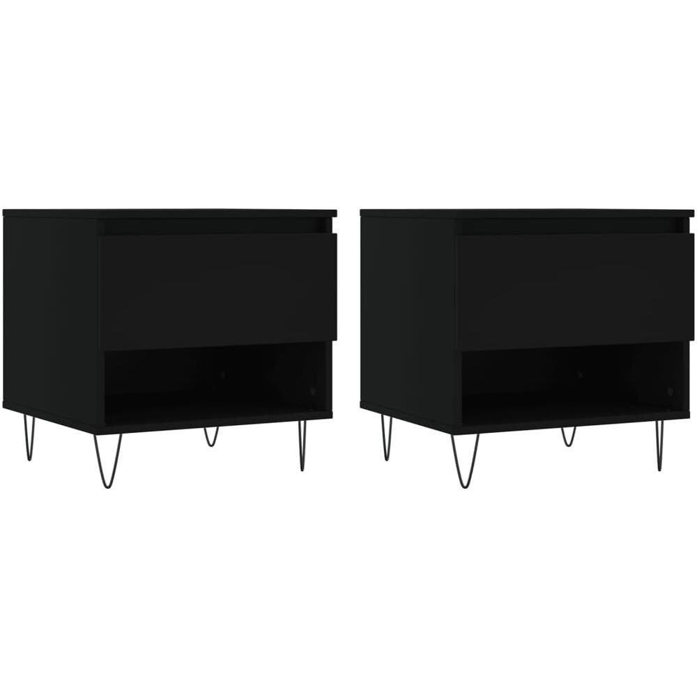 Tavolini Da Salotto 2 Pz Neri 50x46x50 Cm In Legno Multistrato - Foto 2