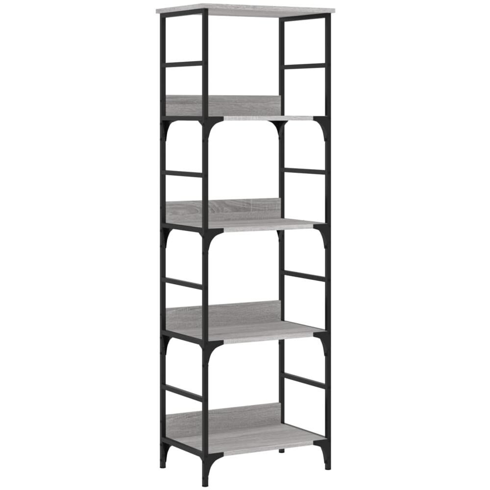 Libreria Grigio Sonoma 50x33x153 Cm In Legno Multistrato - Foto 2