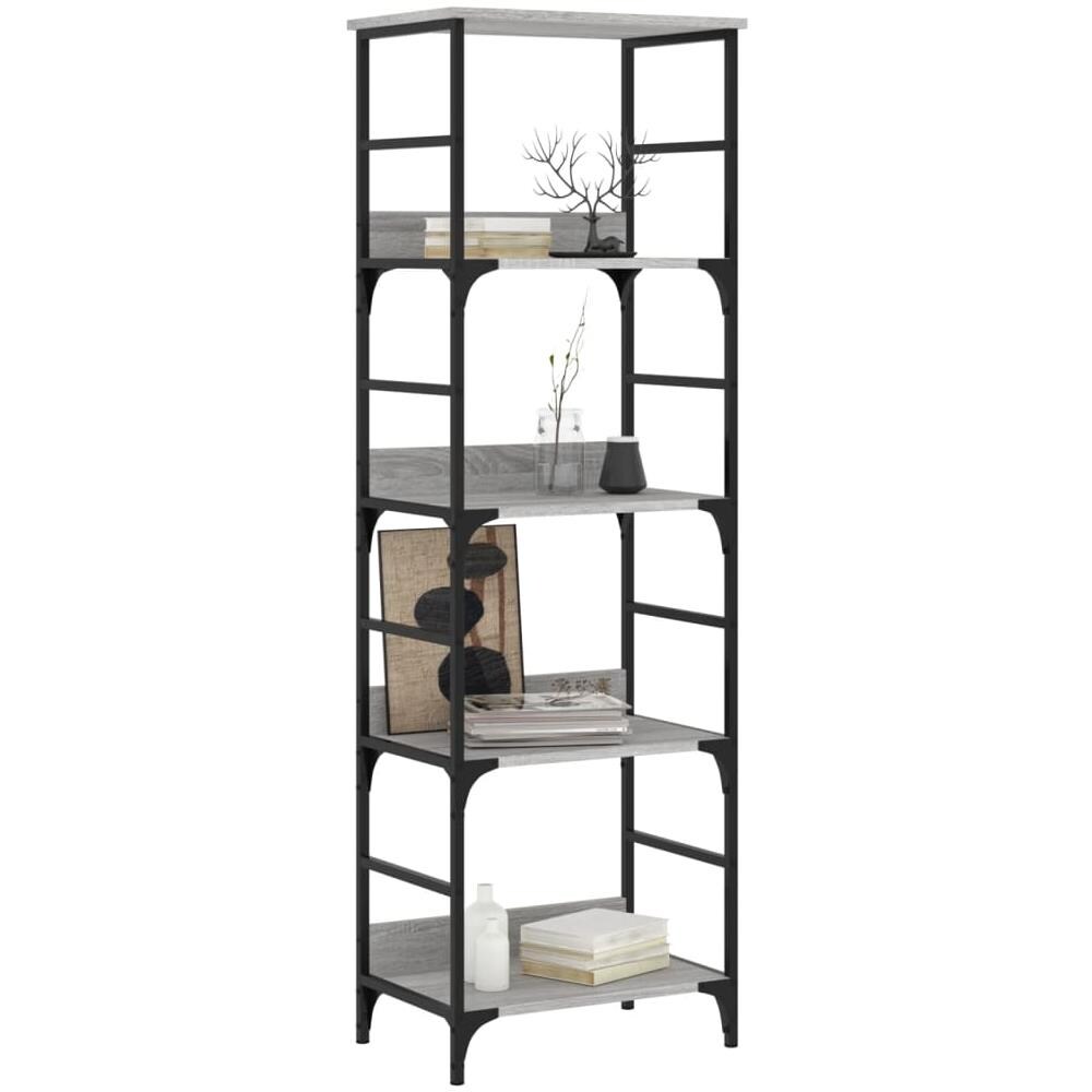 Libreria Grigio Sonoma 50x33x153 Cm In Legno Multistrato - Foto 3