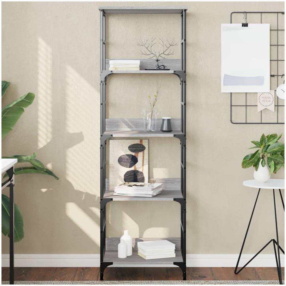 Libreria Grigio Sonoma 50x33x153 Cm In Legno Multistrato - Foto 1