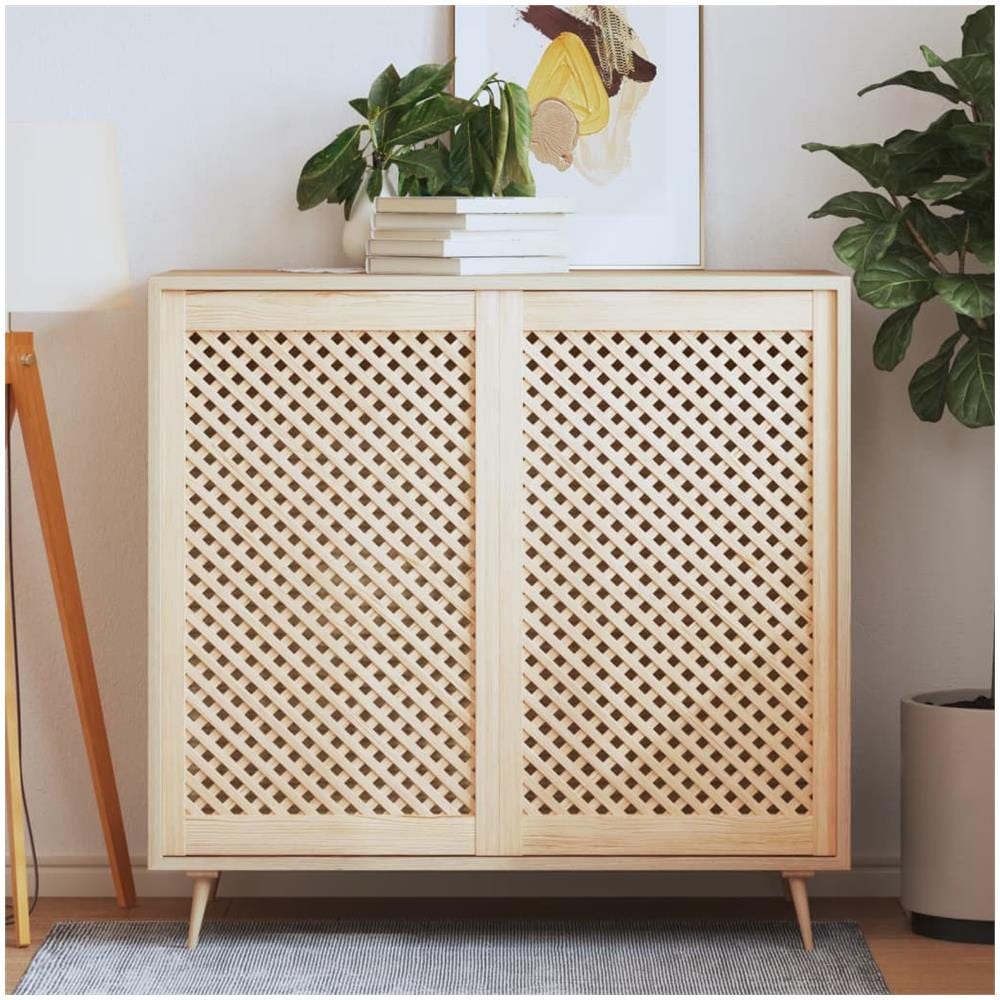 Ante Con Design A Reticolo 2 Pz 59,5x99 Cm In Legno Di Pino - Foto 1