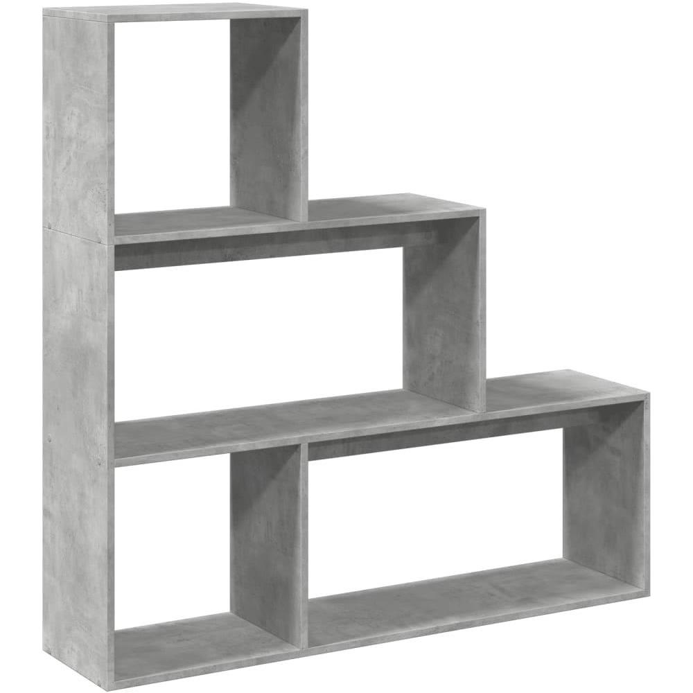 Libreria Divisorio 3Piani Grigio Cemento 123x29x123 Truciolato - Foto 1