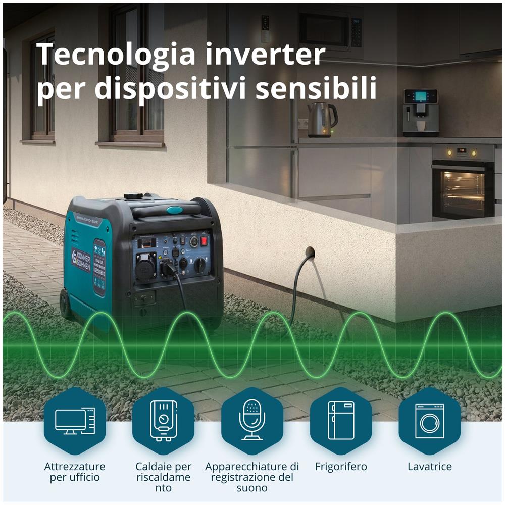 Generatore inverter a GPL /Benzina KS 5500iEG S Tensione, V 230 Potenza massima, kW 5.5** - Foto 4