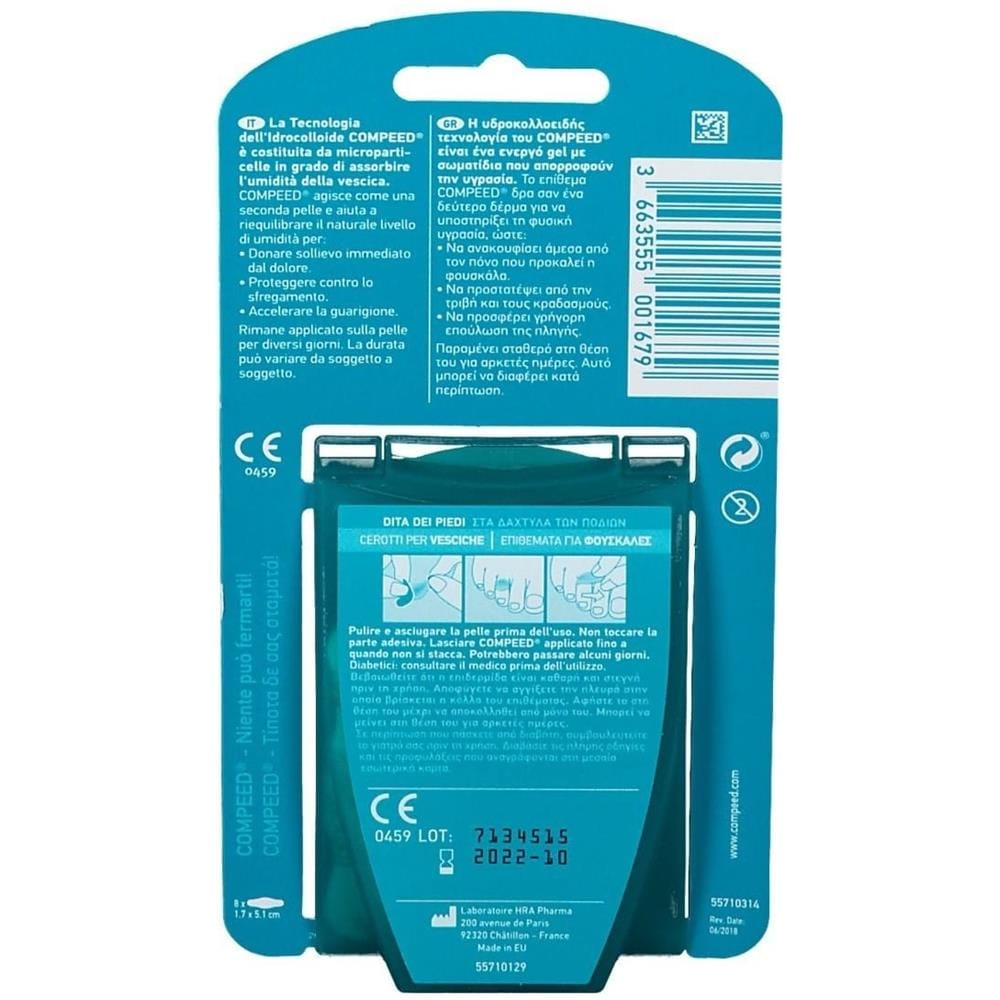 Compeed Cerotti per Vesciche Dita Piedi 8 Pezzi Carton - Foto 2